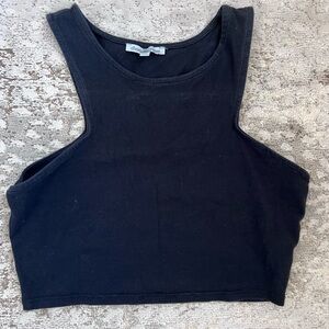 Womens Black Cropped Tank Top